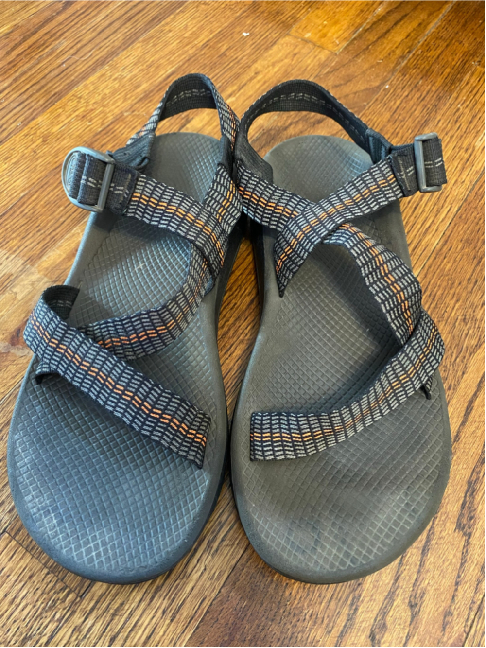 Chaco Z1 Classic Orange Striped Sandals Hiking Outdoor Sport Gorpcore Granola 12